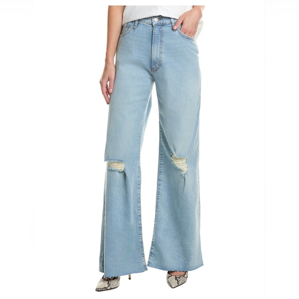 Hudson Jeans Light Blue Wide Leg Distressed Flare